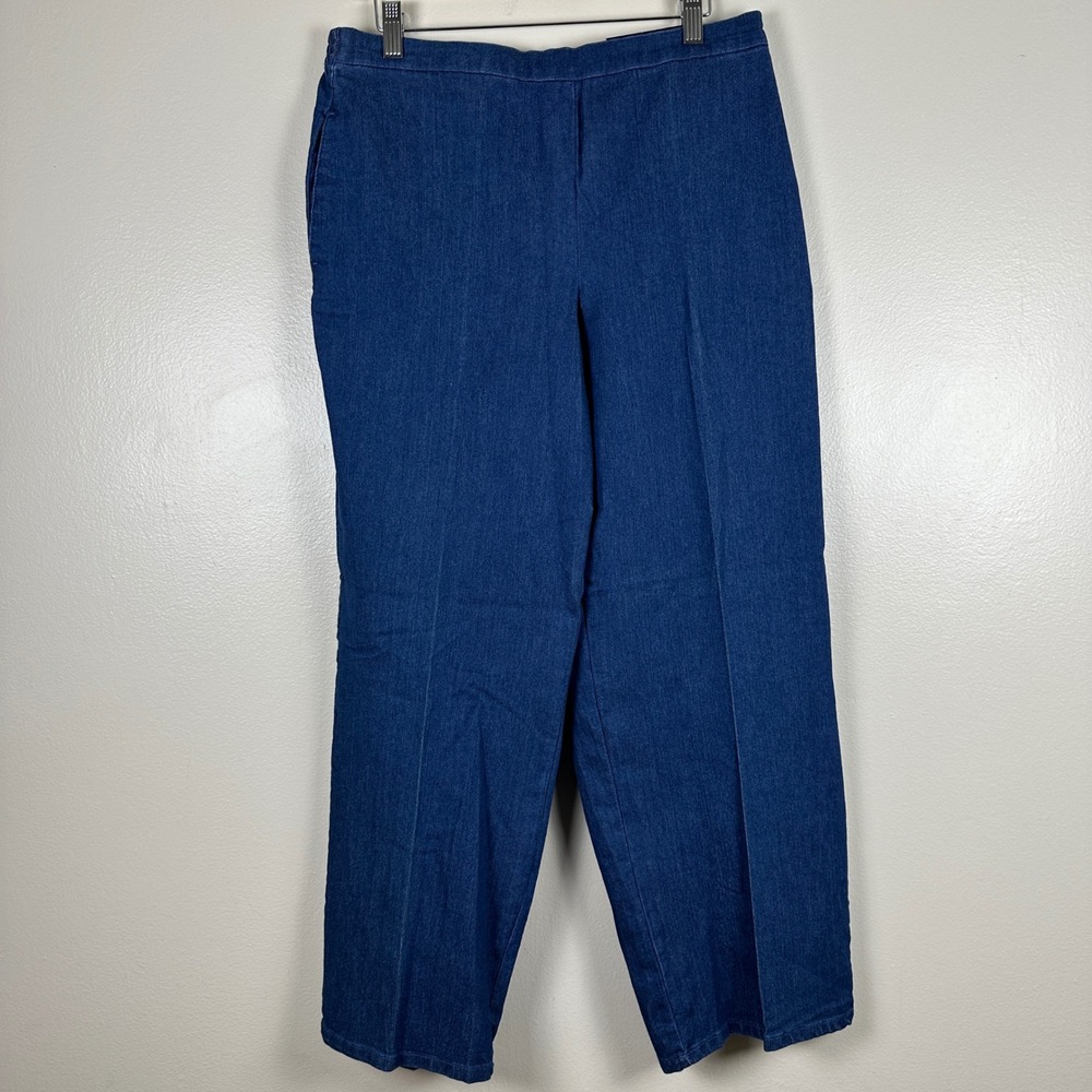 Alfred Dunner Women's 10 Classic Fit Pants Medium Indigoβ Elastic Back Denim NWT